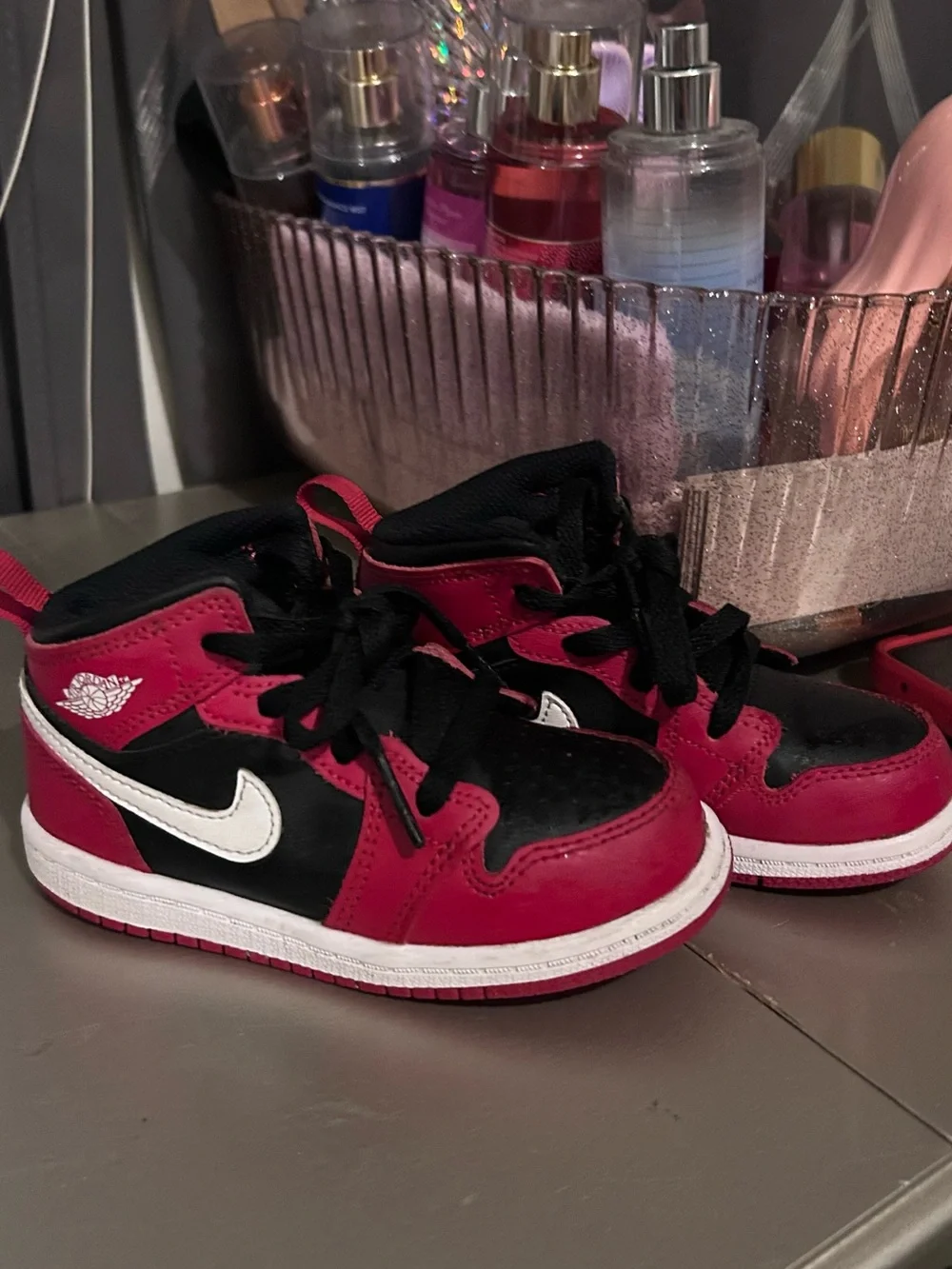 Nike Kids' Black, Red & White High-Top Sneakers